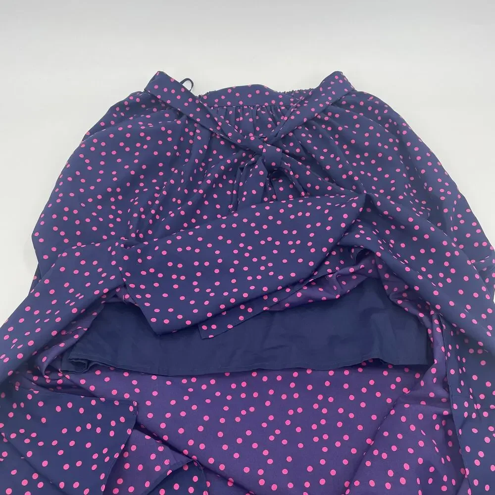 J. PETERMAN Maxi Polka Dot Skirt Womens Size 6 Lightweight Pull On Self Tie Belt - Picture 7 of 9